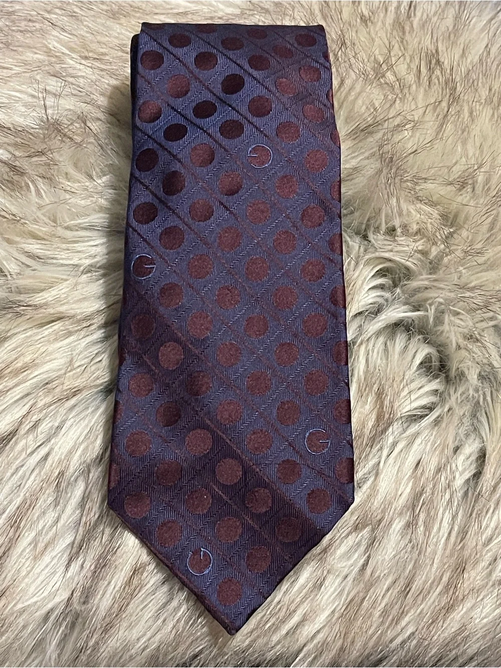 GUCCI Silk Brown Polka Dot Tie Luxury Designer Men's Neckwear Made In Italy